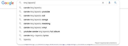 Exemplo de intenção de pesquisa do Google Exemplo de intenção de pesquisa do Google