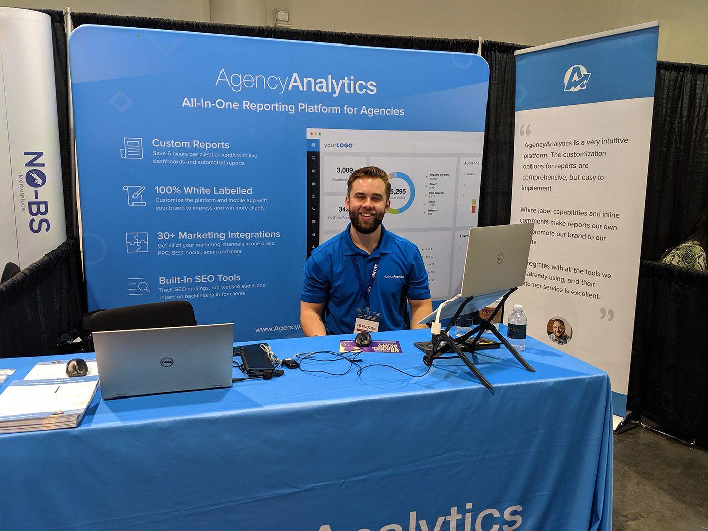 AgencyAnalytics Tradeshow Booth Example from 2019