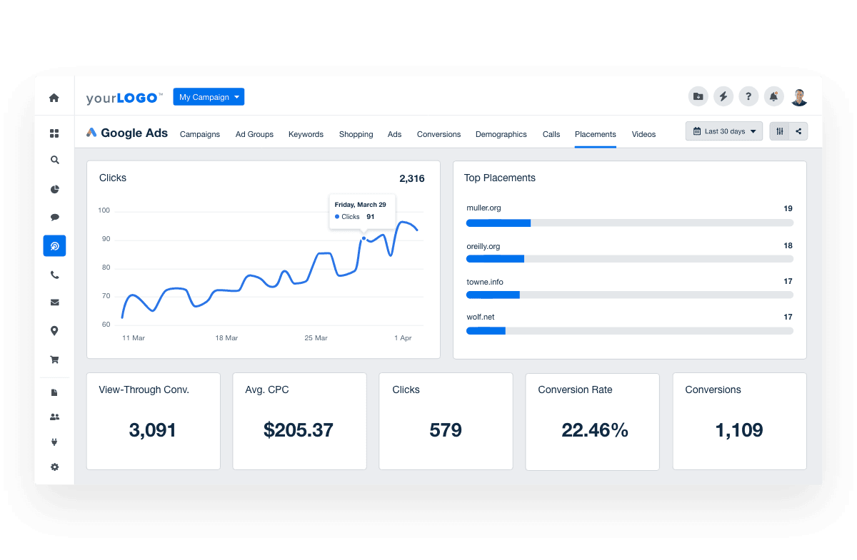 Google Ad placement data report