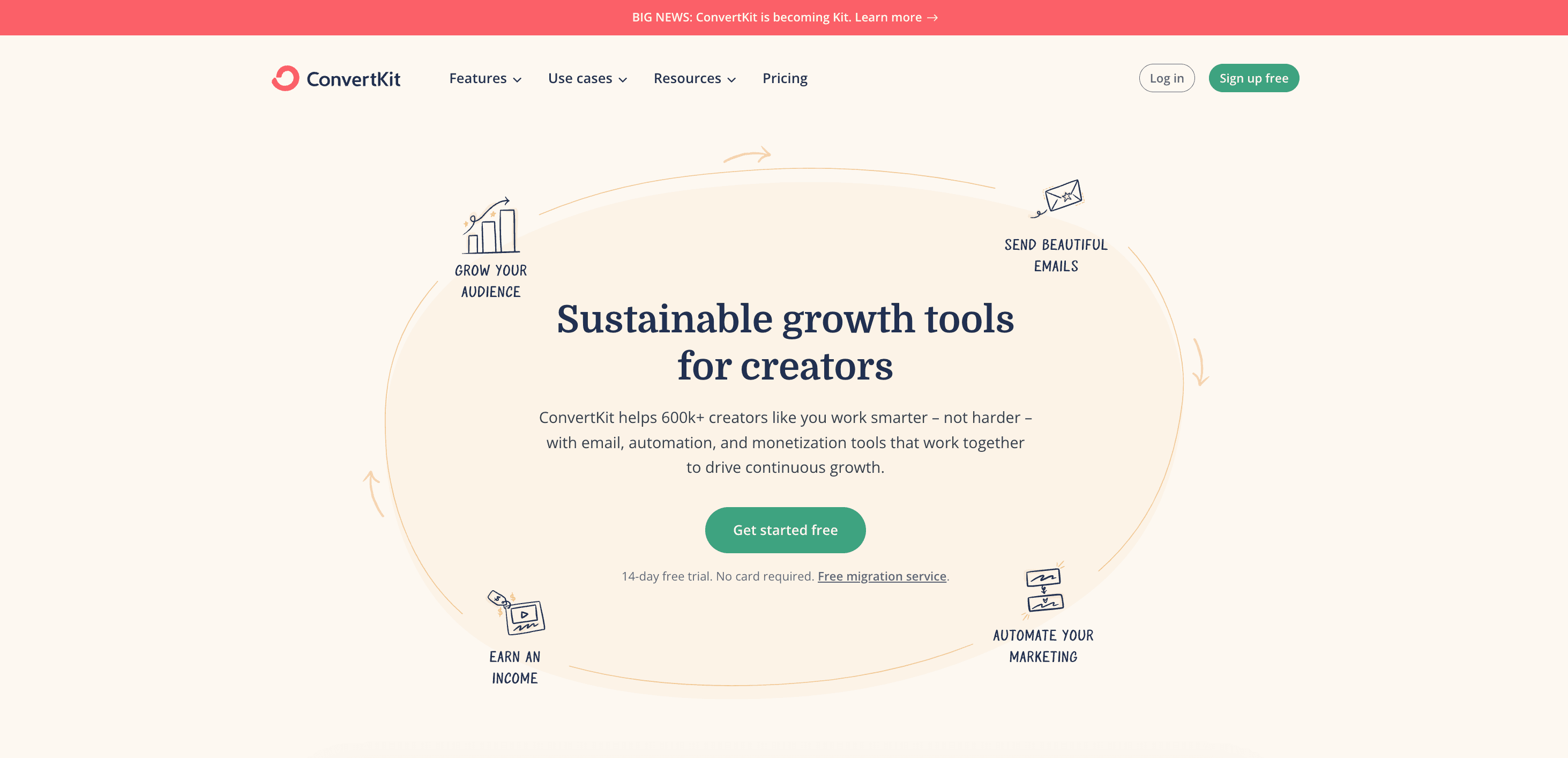 ConvertKit homepage ConvertKit homepage
