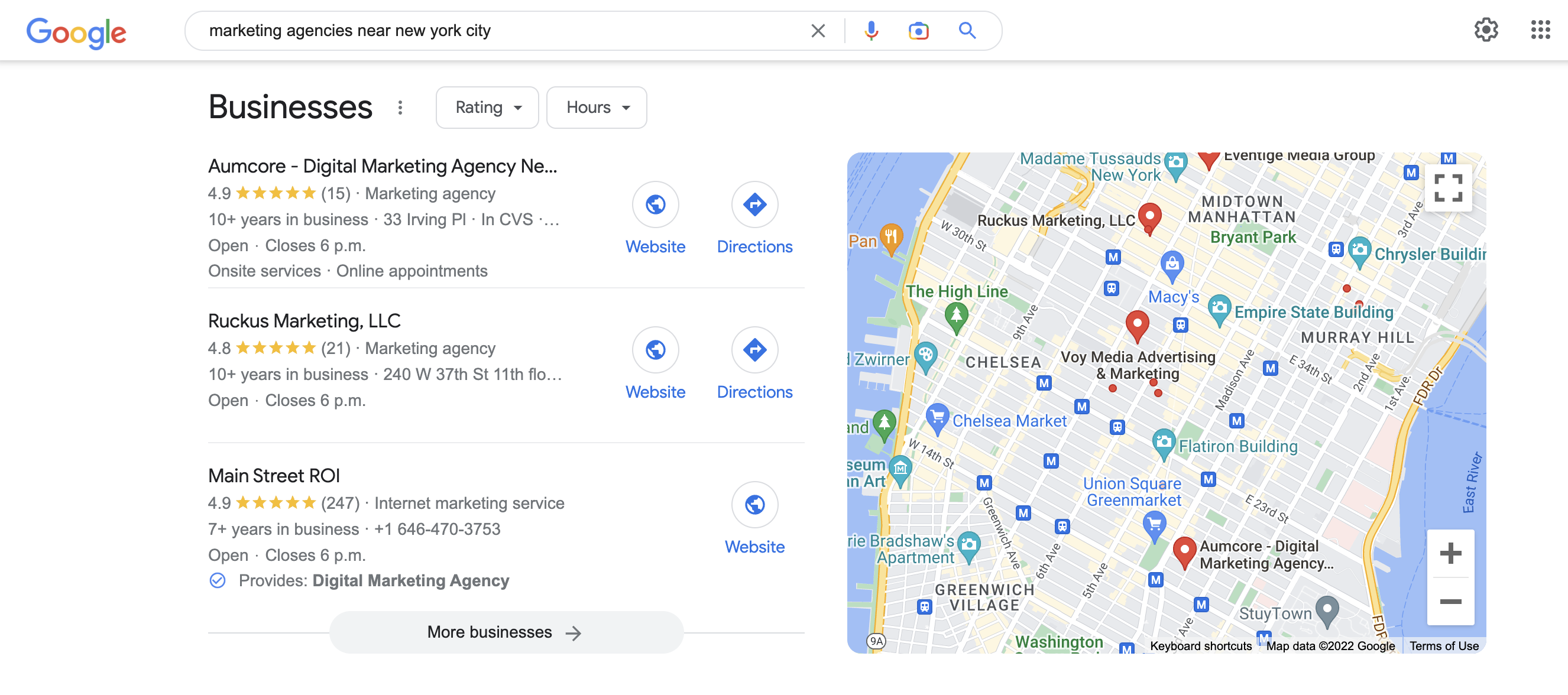 Local 3 pack on Google Local 3 pack on Google