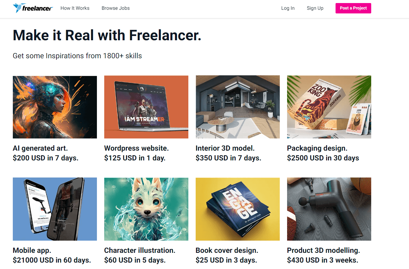 Freelance Platform Homepage