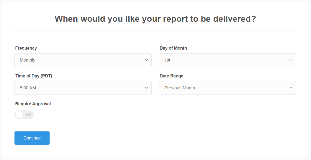 Report Scheduling Example Report Scheduling Example