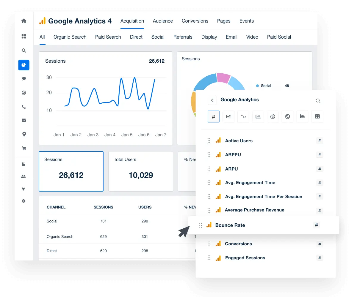 Connect your clients’ Google Analytics 4 data streams to a single platform. Connect your clients’ Google Analytics 4 data streams to a single platform.