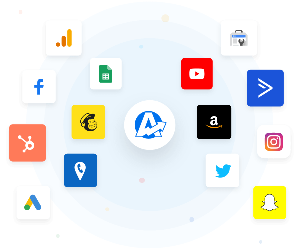 A sample of third-party integrations that are on the AgencyAnalytics client reporting software