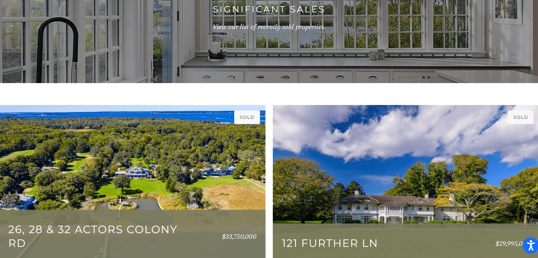 Real Estate - Significant Sales Webpage Example