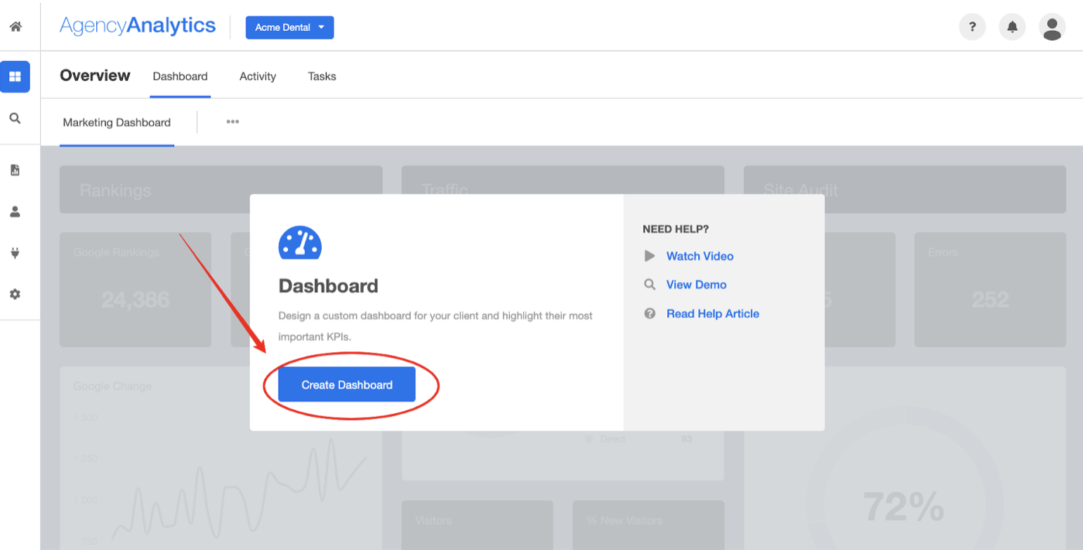 marketing dashboard setup instructions