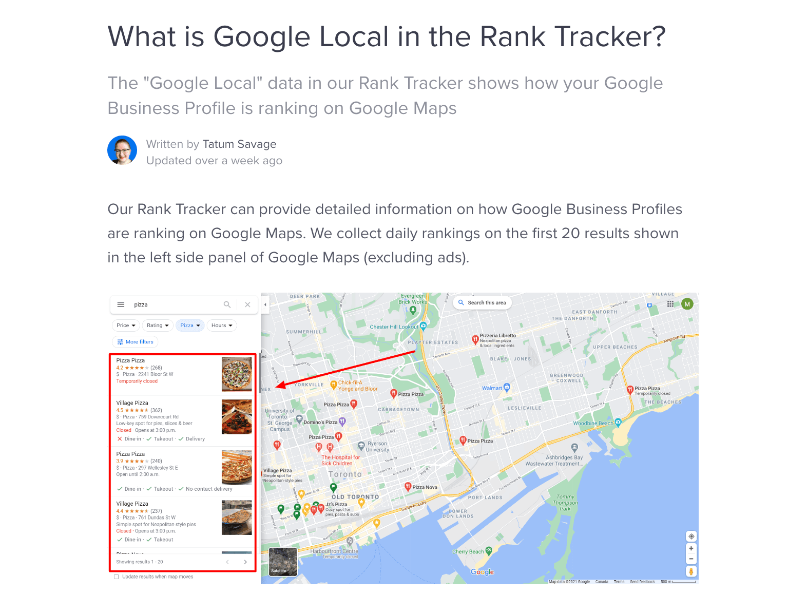 Google Local in the AgencyAnalytics Rank Tracker Tool