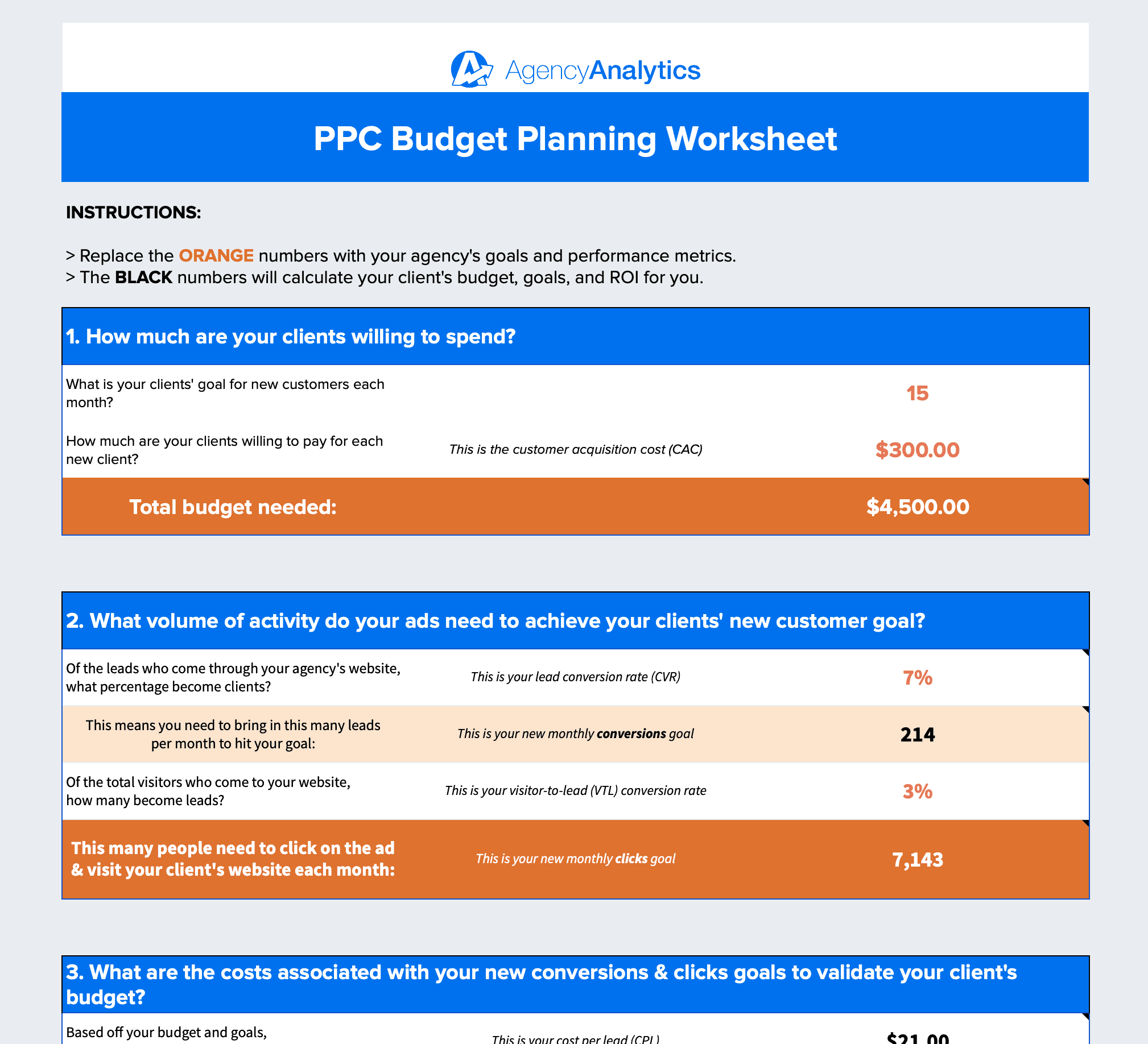 PPC Planning Worksheet Preview