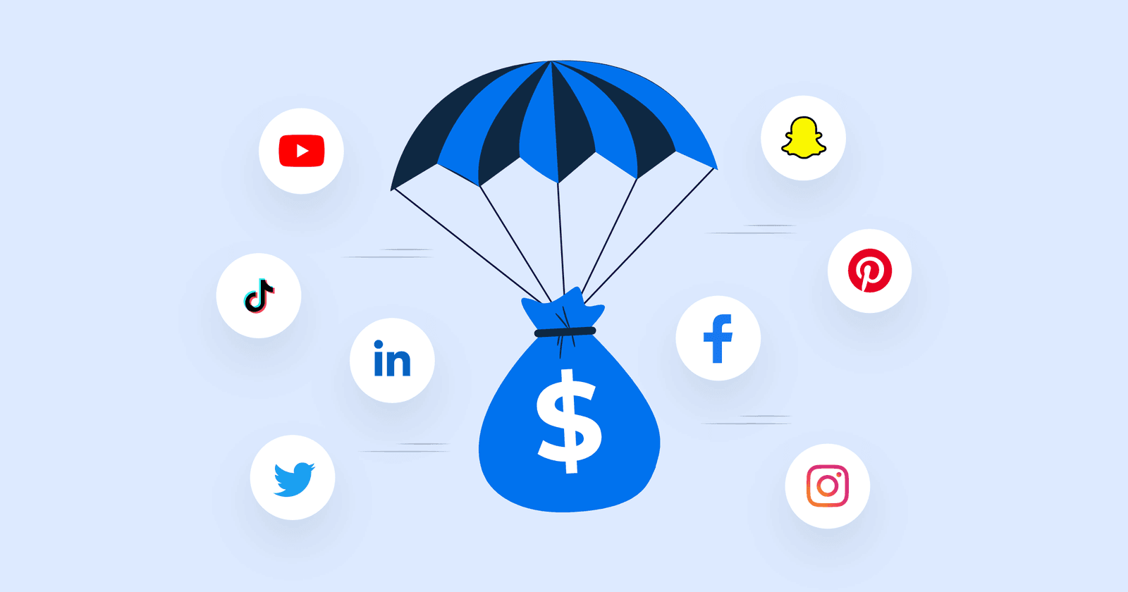 social media reporting how much to charge parachute with logos