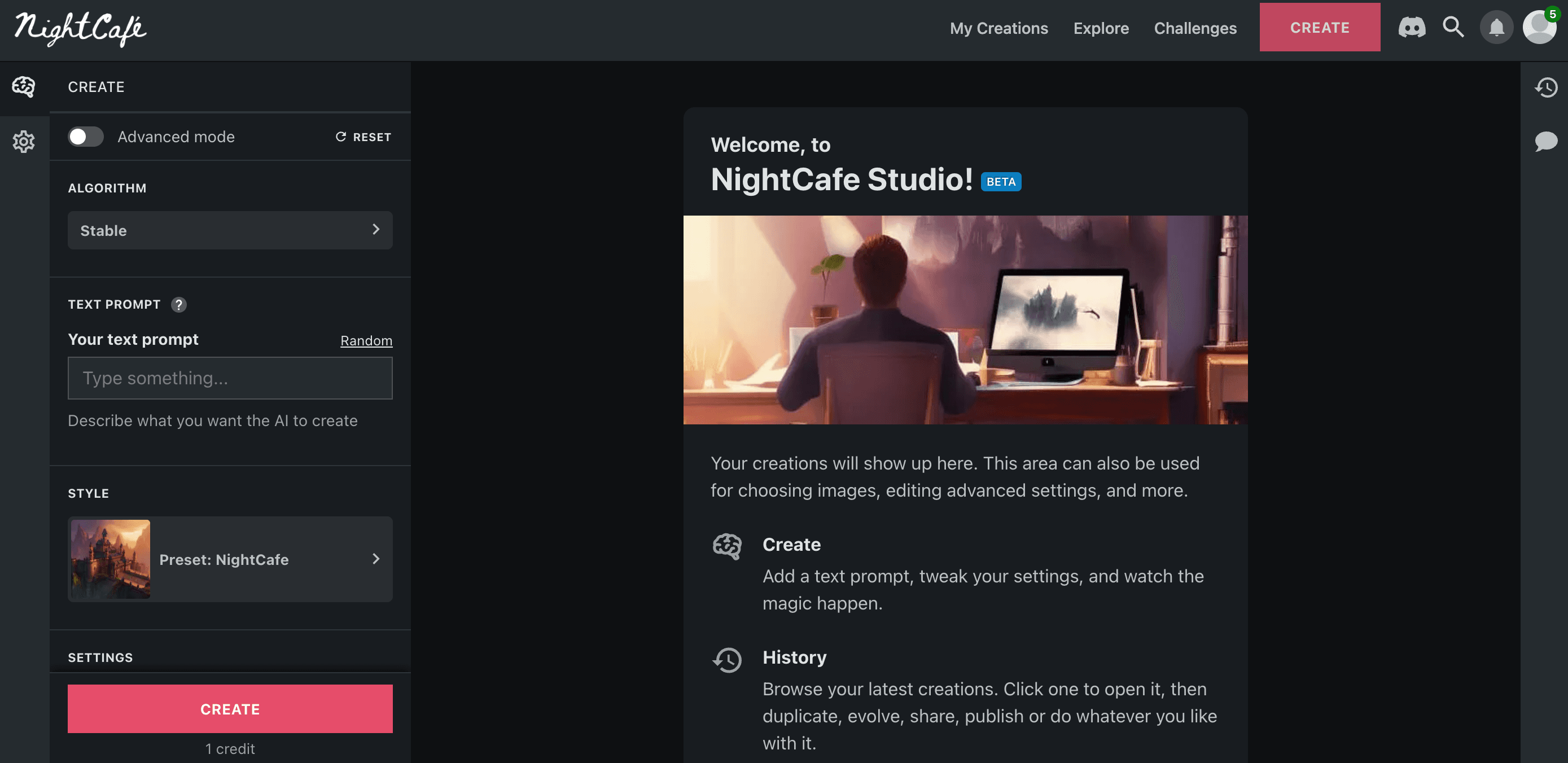NightCafe AI Software