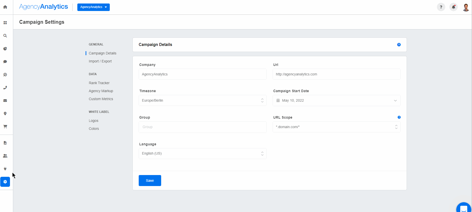 AgencyAnalytics White Label Feature AgencyAnalytics White Label Feature