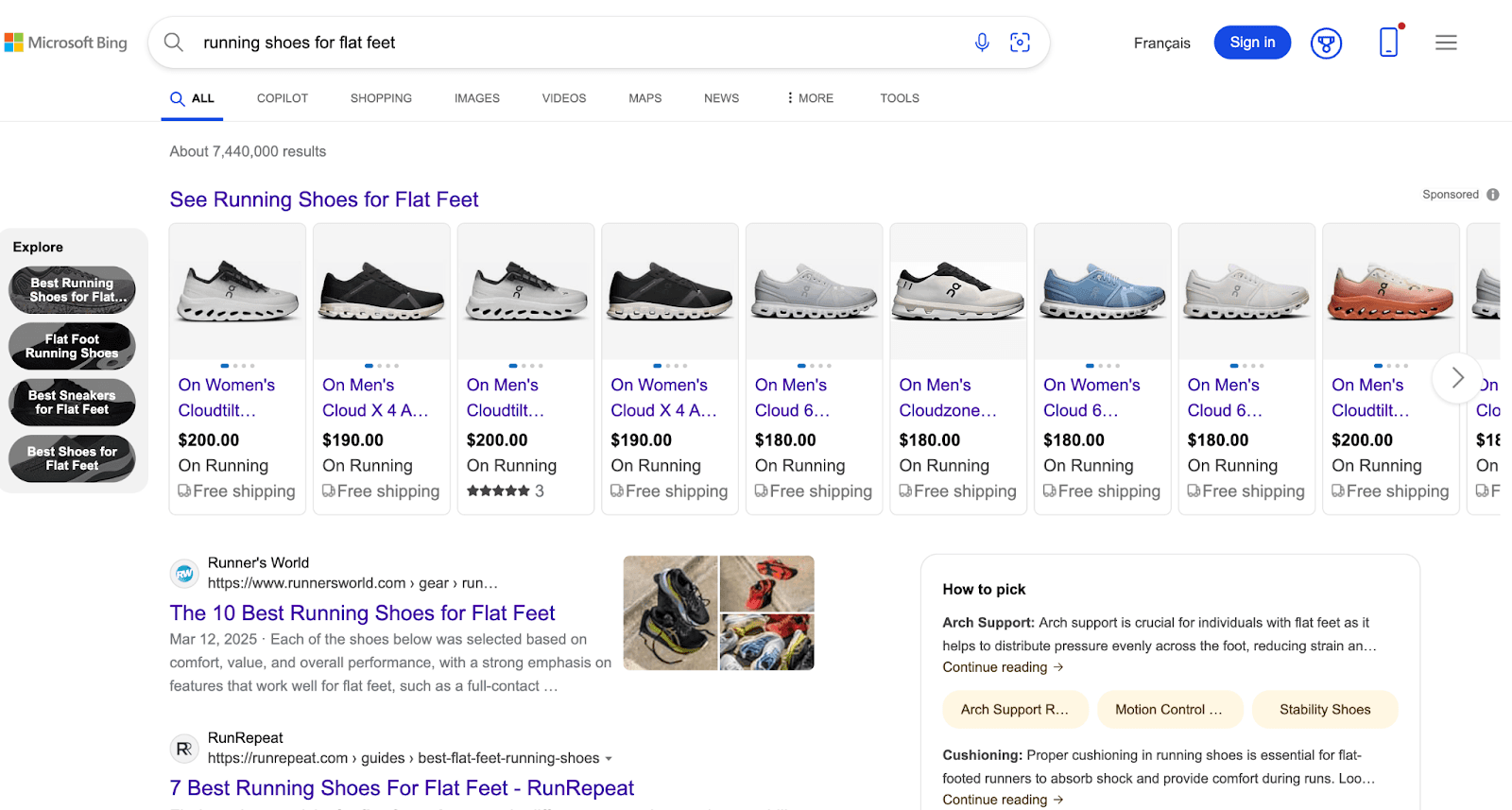 Bing SERP results Bing SERP results
