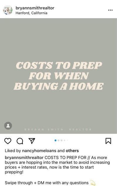 Real estate instagram post example