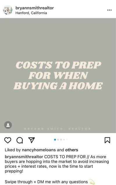 Real estate instagram post example Real estate instagram post example