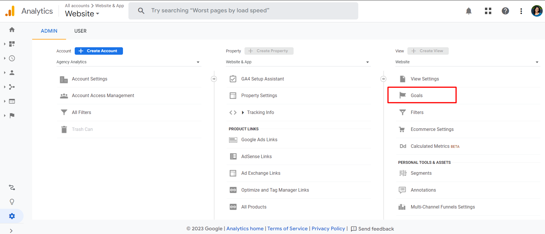 Google Analytics GA4 - Goals