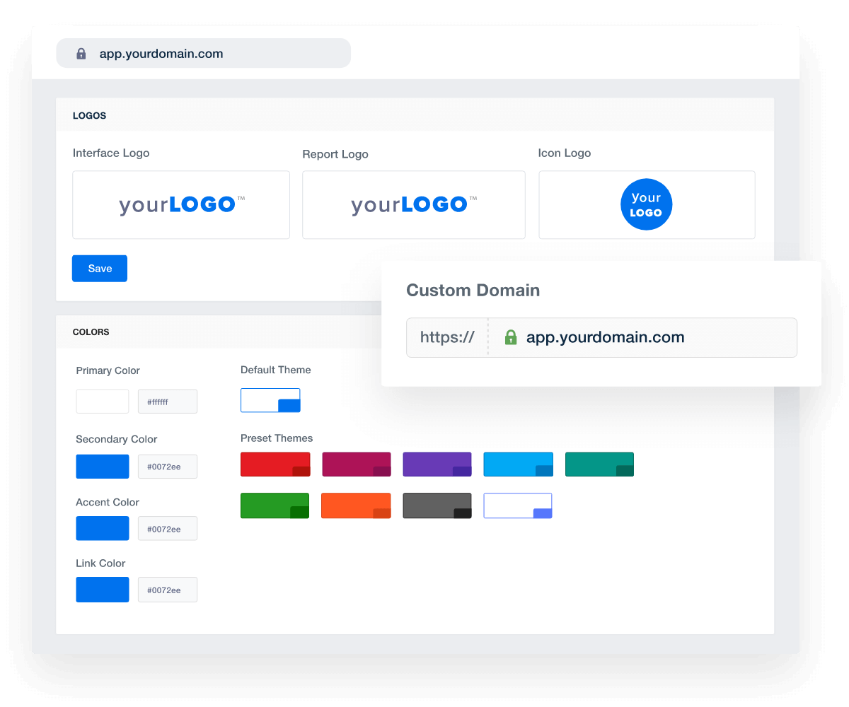 Fully white label your BigCommerce dashboards and reports.