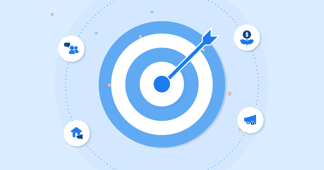 hero image of the paid earned shared and owned (PESO) model with an arrow in the center of a target hero image of the paid earned shared and owned (PESO) model with an arrow in the center of a target