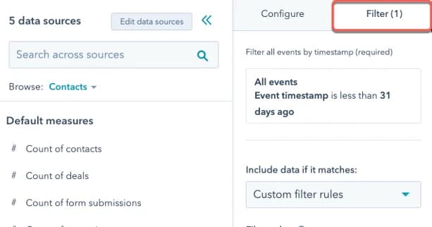 HubSpot Custom Report Builder Filters Example HubSpot Custom Report Builder Filters Example