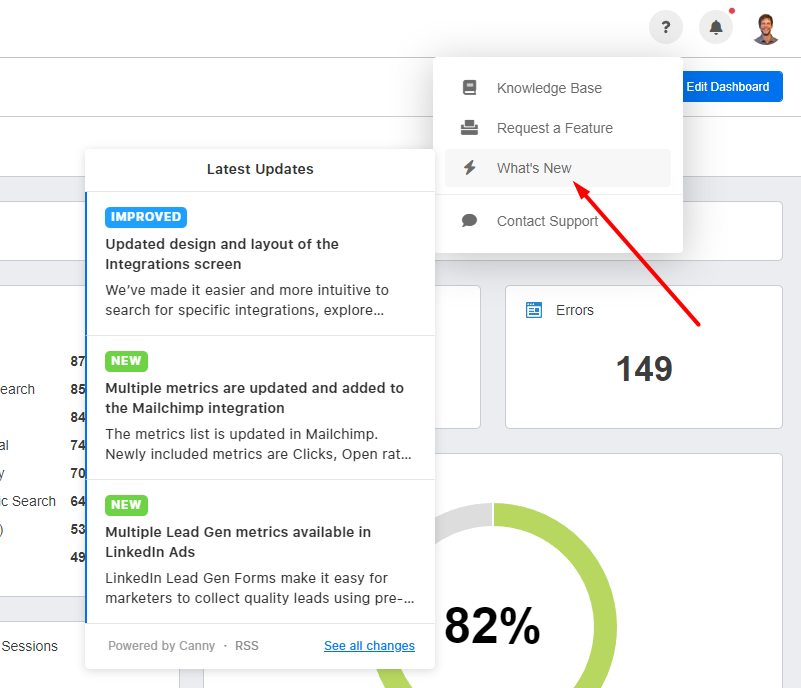 AgencyAnalytics What's New Feature