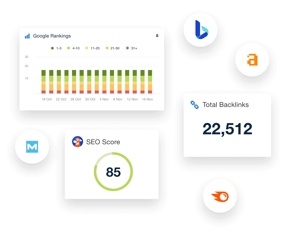 Collection of AgencyAnalytics SEO tools for marketing agencies