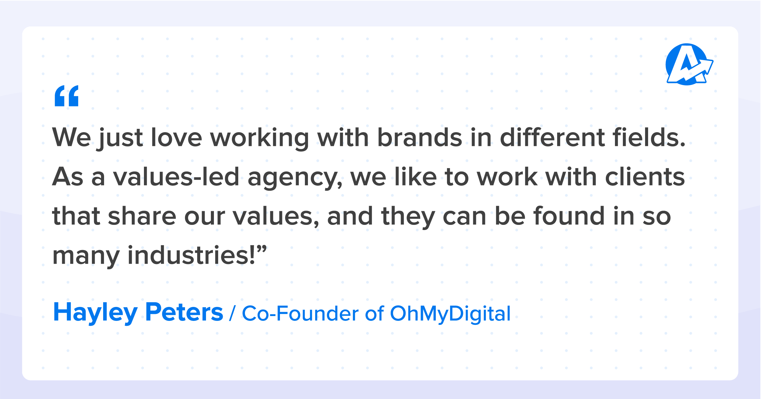 Hayley Peters Quote on Finding Agency Niche Hayley Peters Quote on Finding Agency Niche