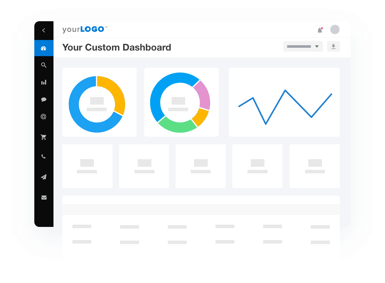 A screenshot of custom dashboards