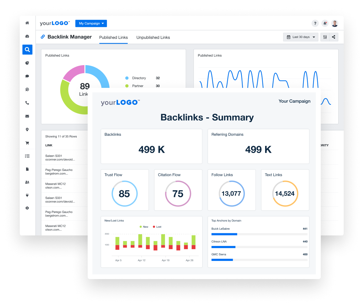 Screenshot of AgencyAnalytics backlink checker tool