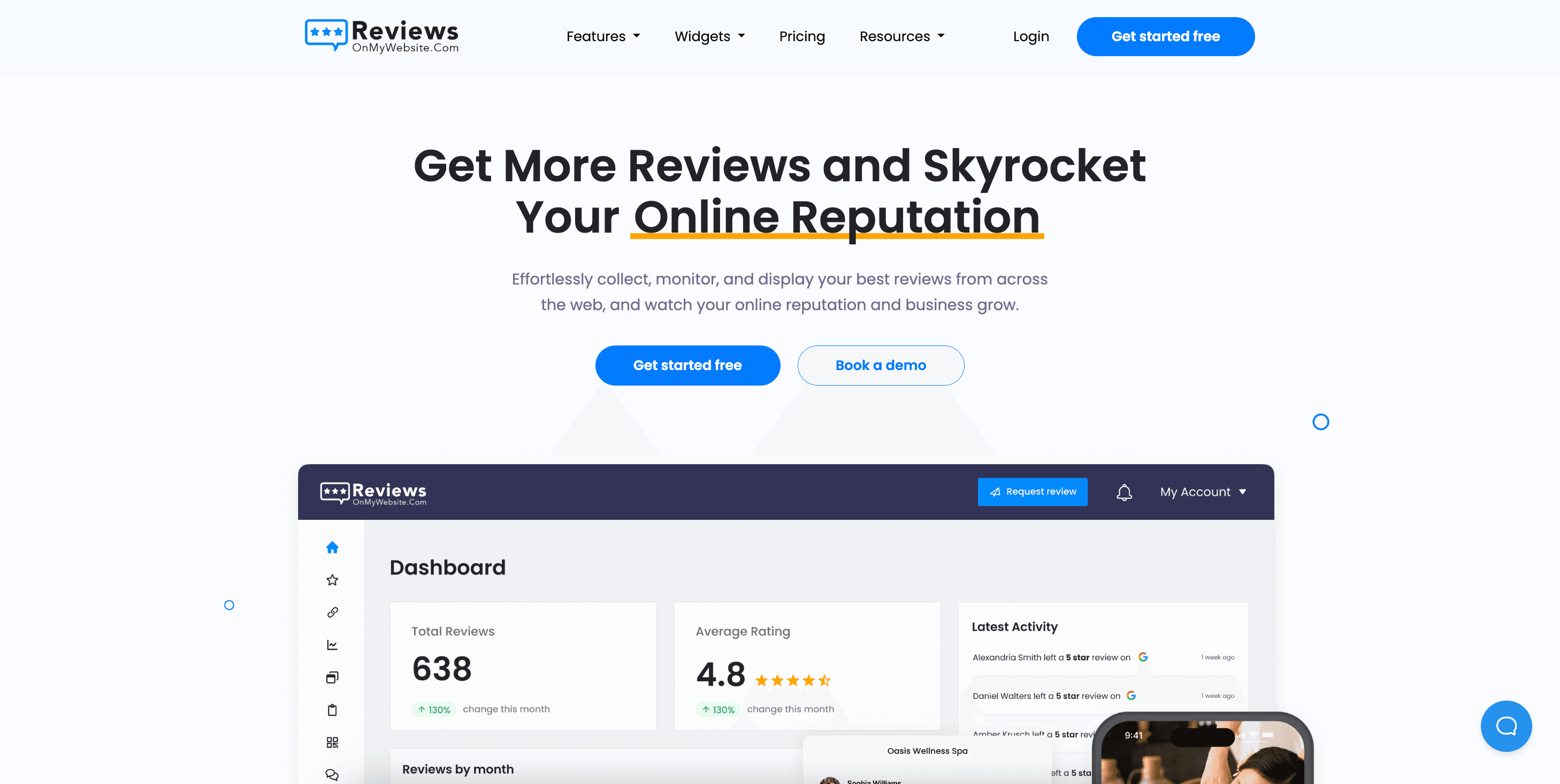 ReviewsOnMyWebsite reputation management tools homepage ReviewsOnMyWebsite reputation management tools homepage