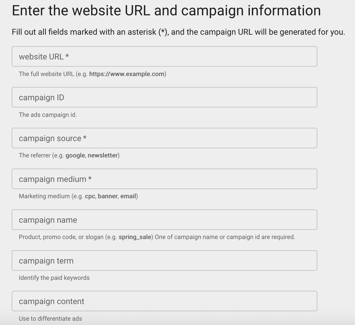 Google Analytics Campaign URL Builder Google Analytics Campaign URL Builder