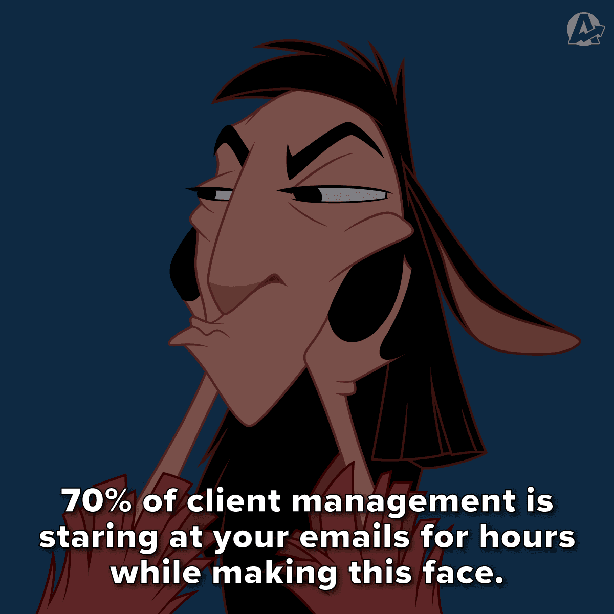 A marketing meme about client management at a marketing agency. A marketing meme about client management at a marketing agency.