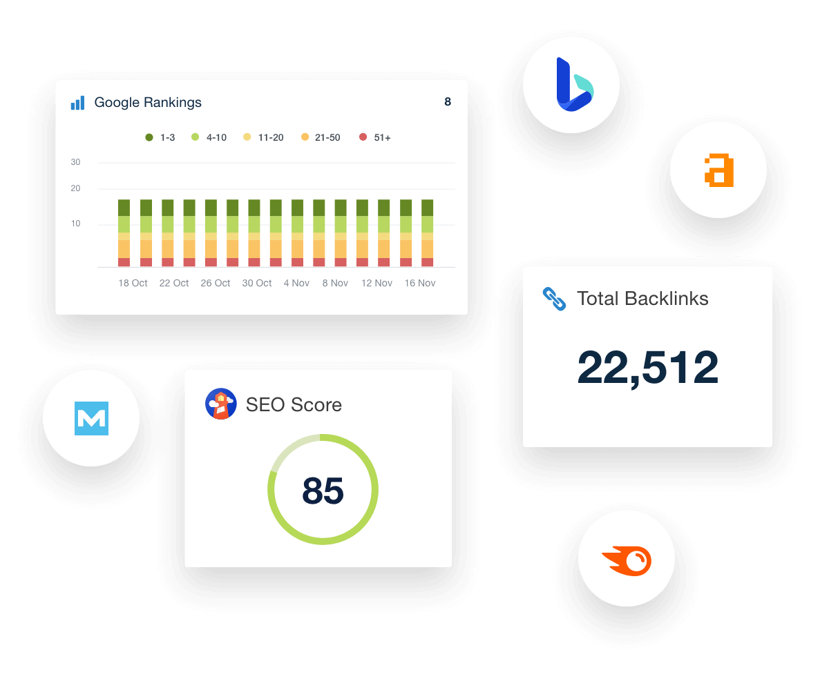 Collection of AgencyAnalytics SEO tools for marketing agencies