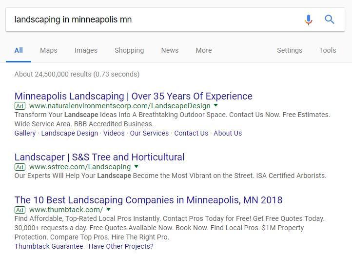 google search results page example