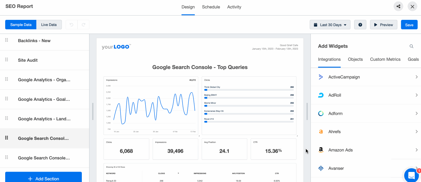 Google Search Console Report Example