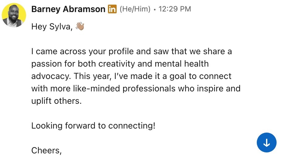 Personalized Message Linkedin Personalized Message Linkedin