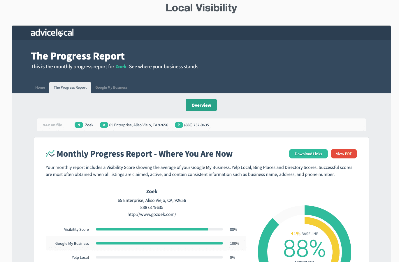 embed widget for a local visibility