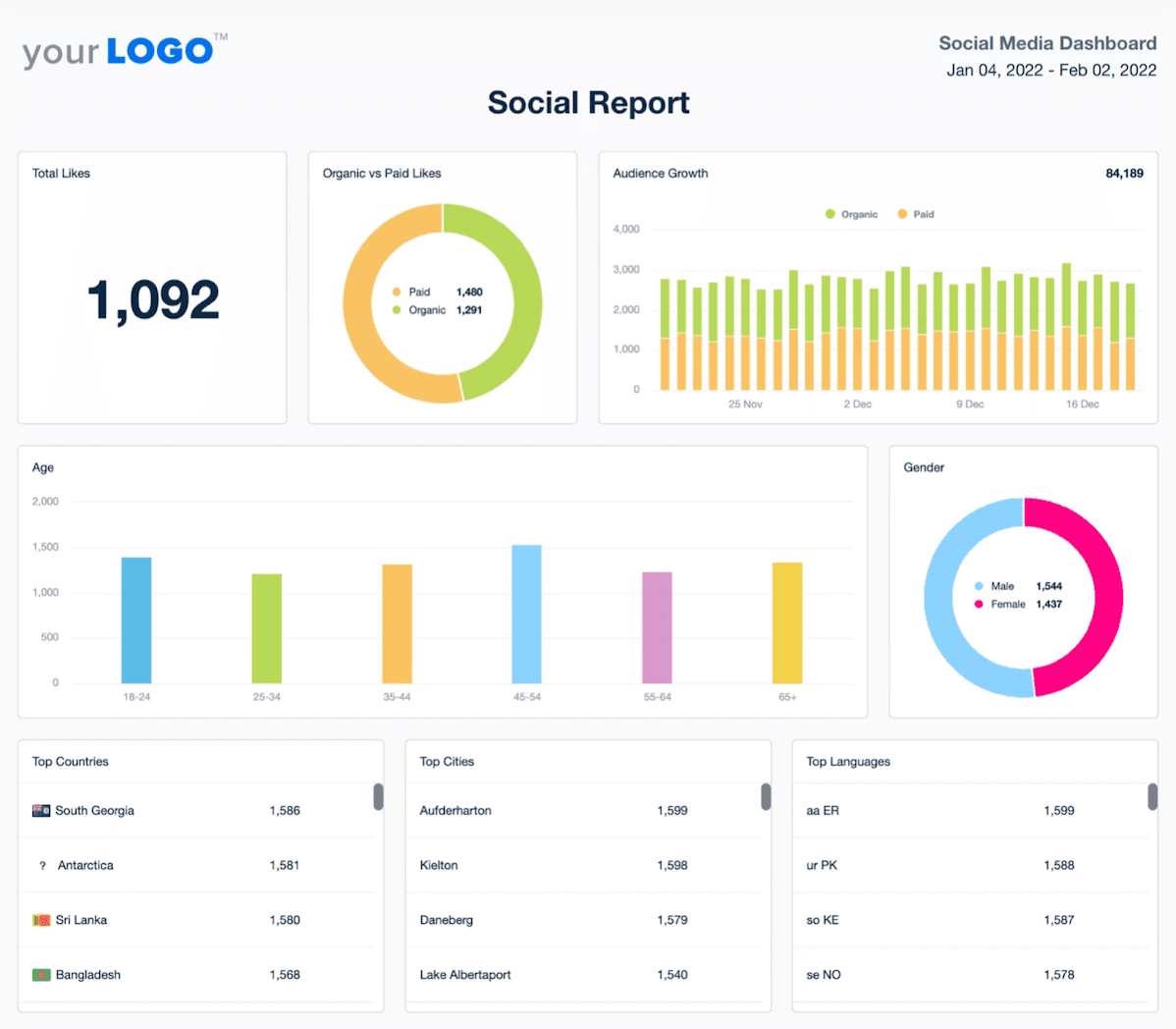 social media report template