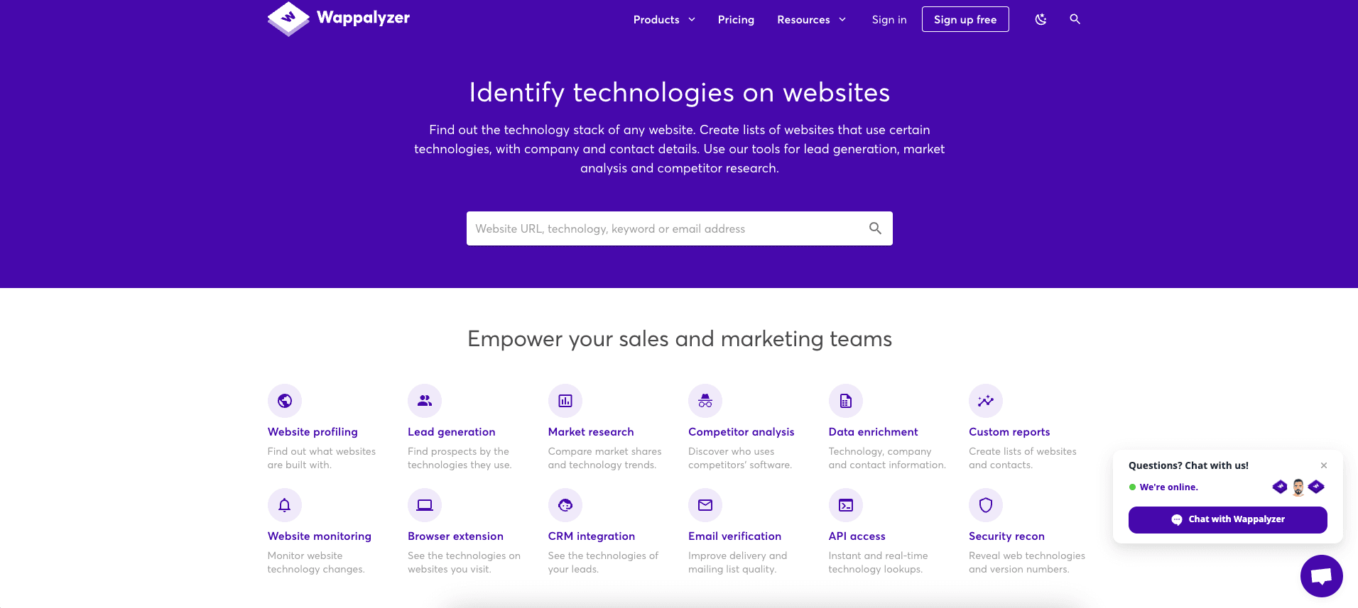 Wappalyzer Websire Wappalyzer Websire