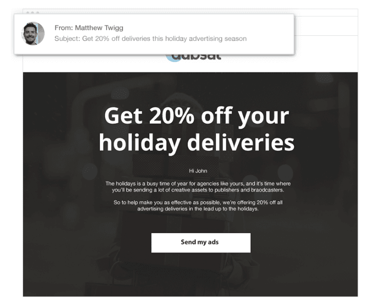 Holiday email campaign