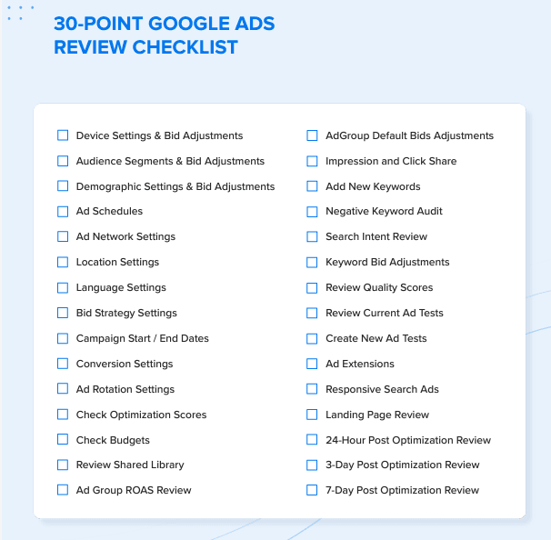 Google Ads Optimization Checklist Template Google Ads Optimization Checklist Template
