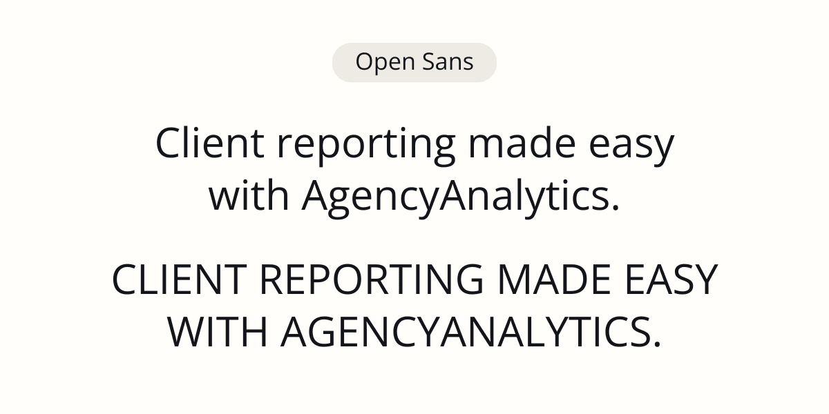 An example of the Open Sans font An example of the Open Sans font