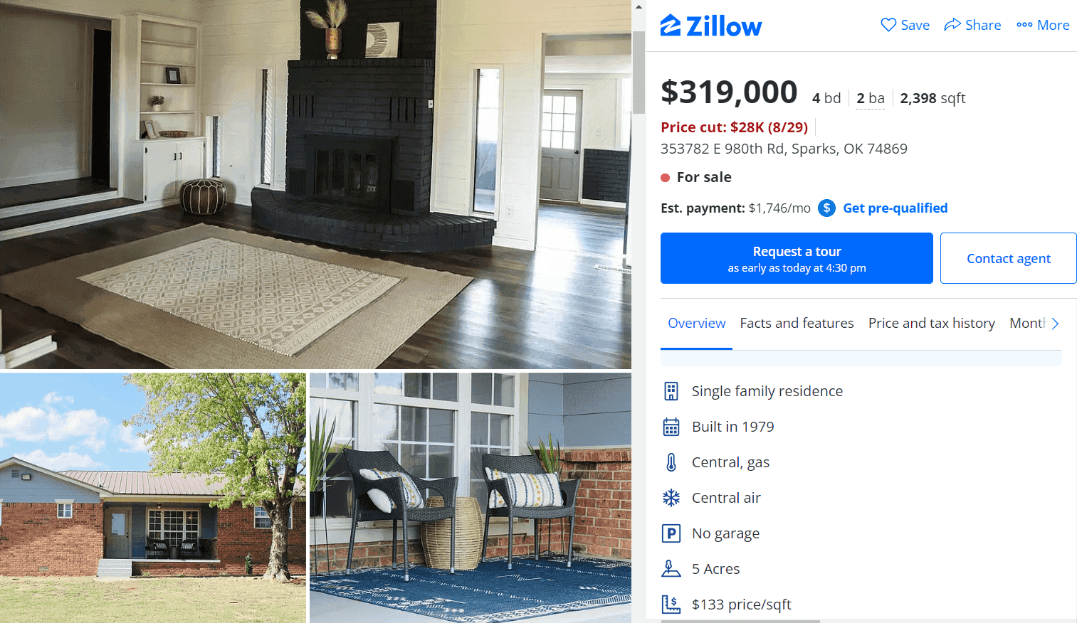 Zillow rental listing