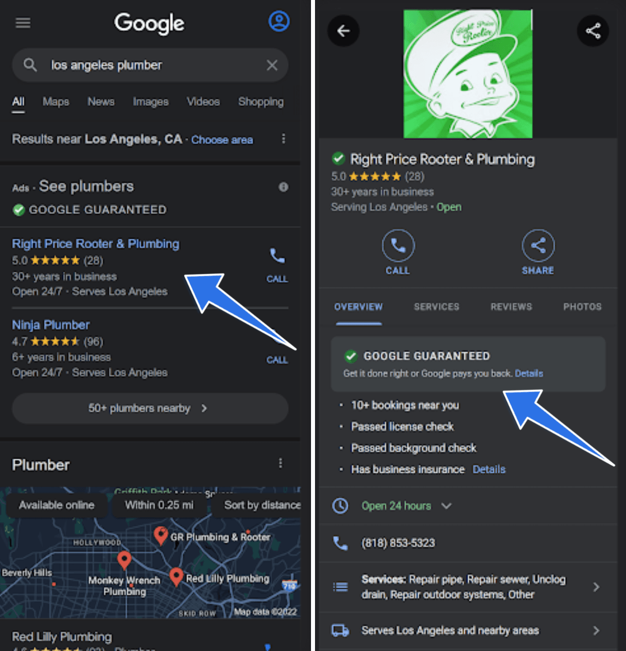 Google Guaranteed Example SERP Google Guaranteed Example SERP