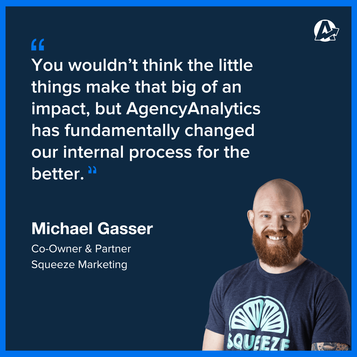 Michael Gasser Agency Analytics Review Quote