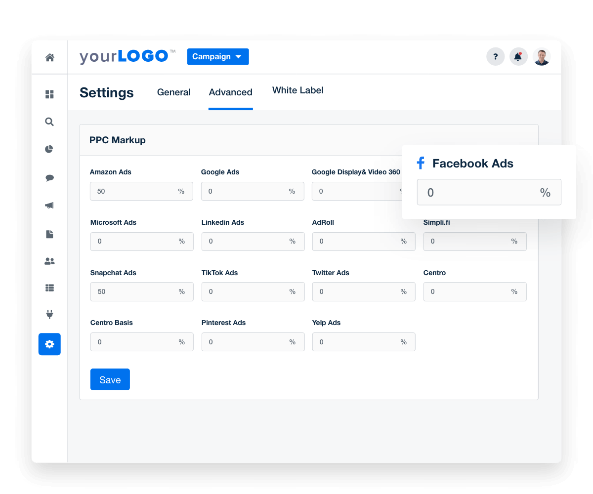 Add Your Markup to Client PPC Data in Facebook ads dashboard