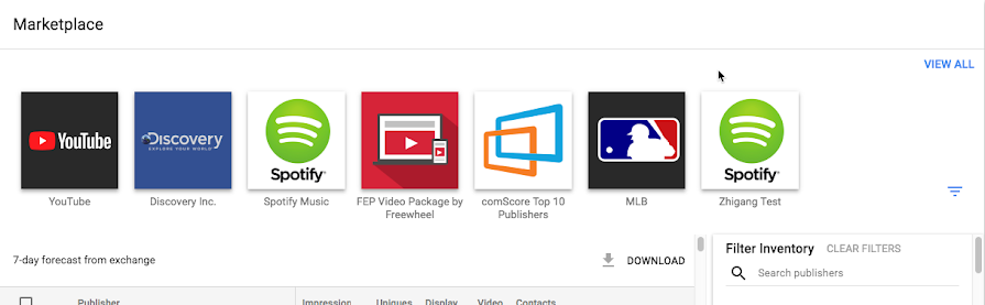 Google Display & Video 360 - Publisher Marketplace Example Google Display & Video 360 - Publisher Marketplace Example