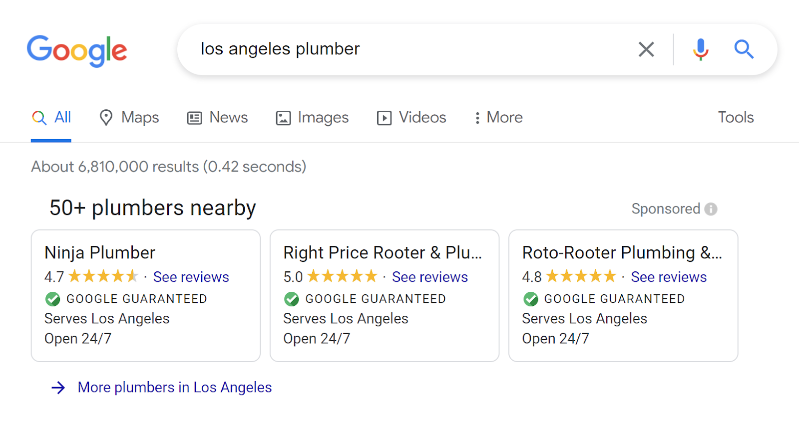 Google Guaranteed Example Search Result Google Guaranteed Example Search Result