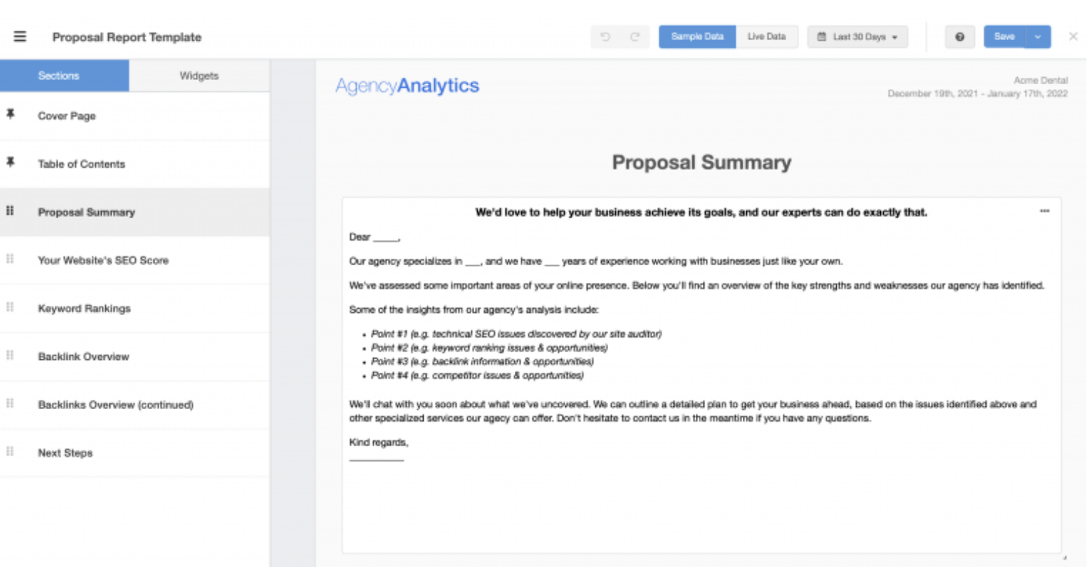 SEO proposal template