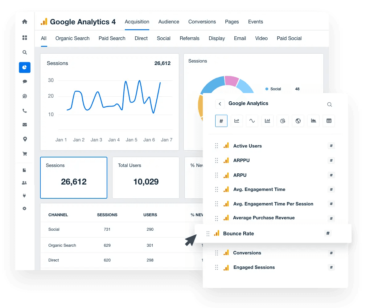 Analytics Features White Label Google Analytics Dashboard - Try It Free - AgencyAnalytics