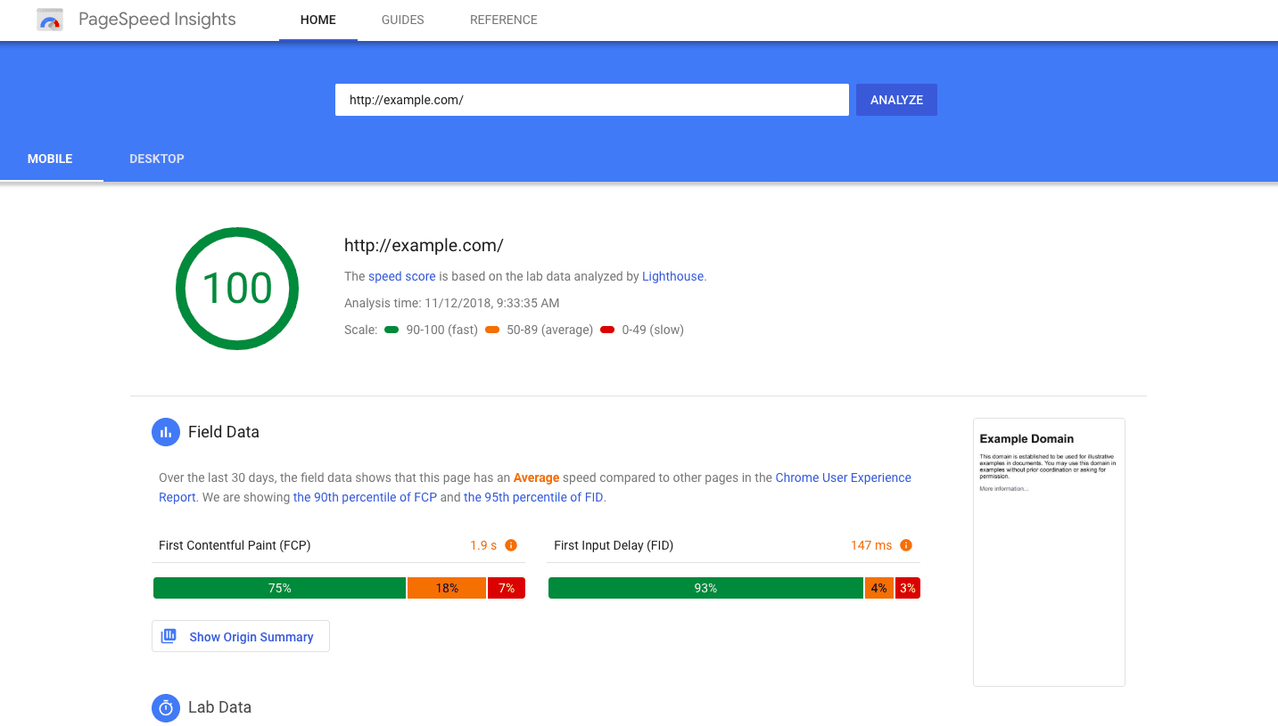 Google page speed insights report Google page speed insights report